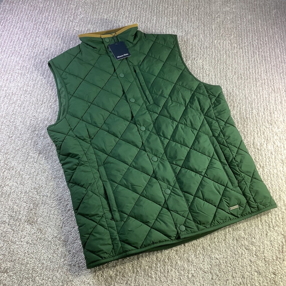 Mizzen + Main Belmont Quilted Vest Spruce Green Mens Size M NWT